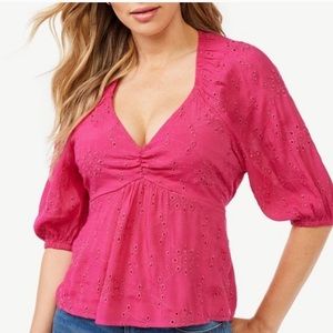 Bundled XXXL Sofia Vergara Eyelet Peplum Tops